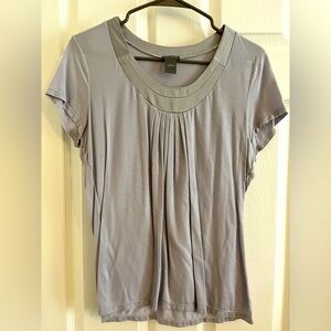 Very short sleeve gray t-shirt style blouse